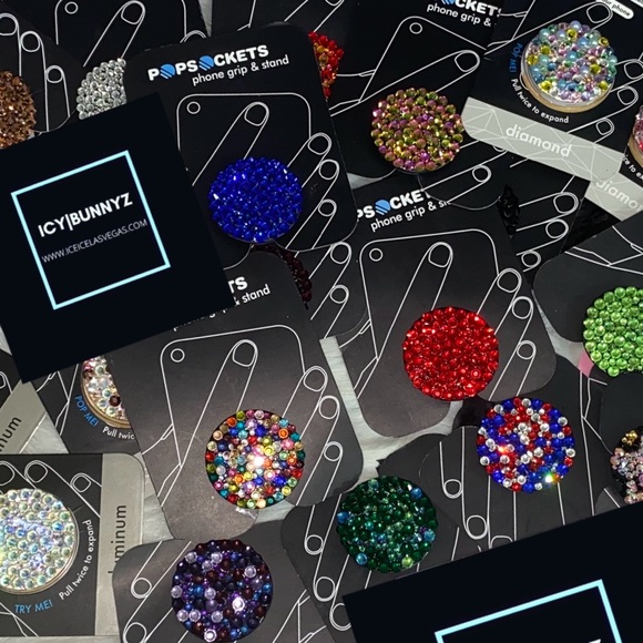 Luxe Crystal AB Iridescent PopSocket Phone Holder Grip New - Picture 4 of 5